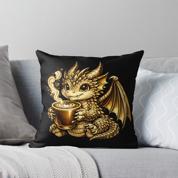 Item preview, Golden Dragon Coffee – Cute Fantasy Coffee Dragon designed and sold by Reminixi.