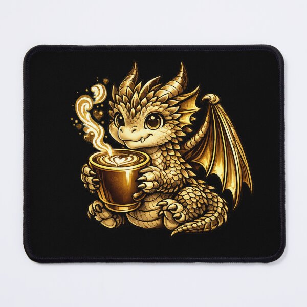 Item preview, Golden Dragon Coffee – Cute Fantasy Coffee Dragon designed and sold by Reminixi.