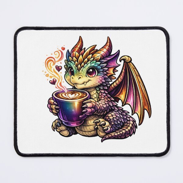 Item preview, Rainbow Dragon Coffee – Cute Baby Dragon Latte Art designed and sold by Reminixi.