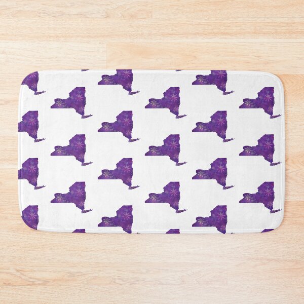 Item preview, Purple Flowers NYC State Stickers Prints Posters Wall Art Magnet Home Coffee Cup Decoration TShirt Stationary Notebook Magnet Hat Kitchen Work School Office Redbubble Shop designed and sold by Saritas Boutique Shop.