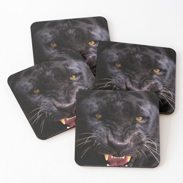Item preview, Black Panther Snarling Portrait Dark Background designed and sold by Guilherme Neves.