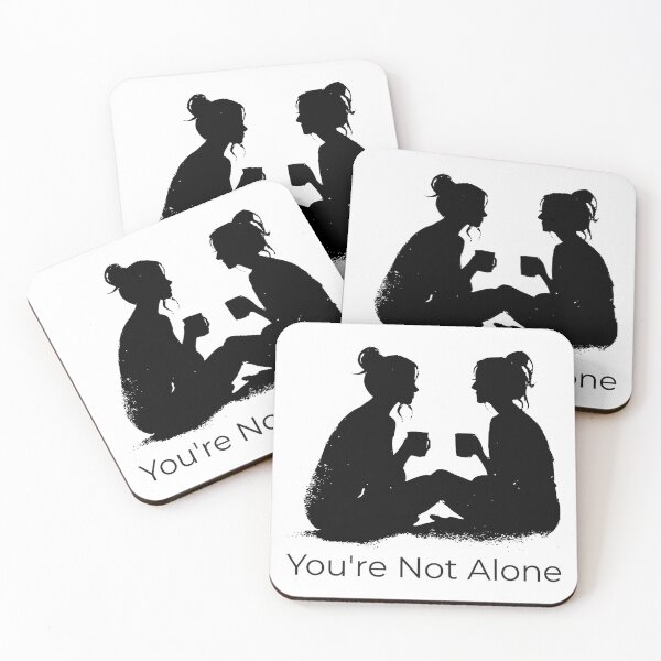 Item preview, You’re Not Alone – Friendship Support Silhouette Art designed and sold by WayOutWorks.