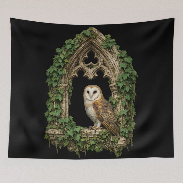 Item preview, Ivy Cathedral Owl Window designed and sold by Mouraludia.