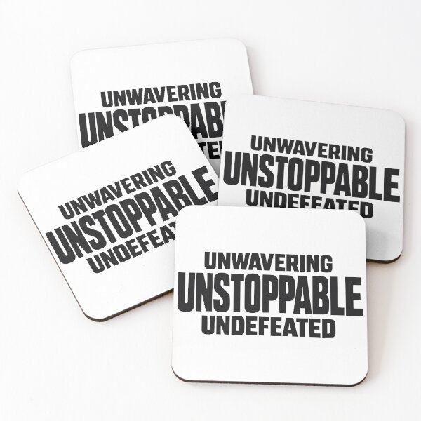Item preview, Unwavering Unstoppable Undefeated Gritty Motivational Gym Typography designed and sold by FunFitLife Studio.