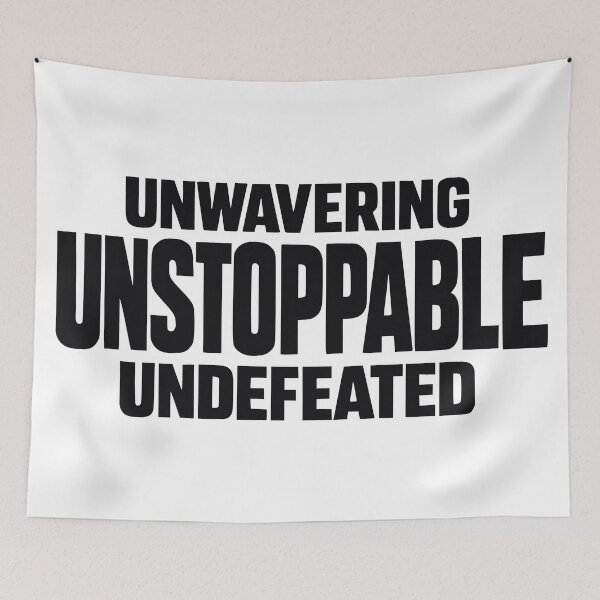 Item preview, Unwavering Unstoppable Undefeated Gritty Motivational Gym Typography designed and sold by FunFitLife Studio.