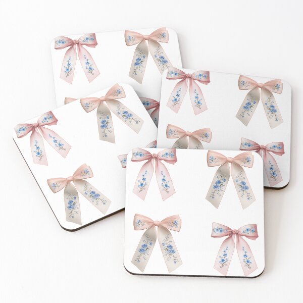 Item preview, Mini Pink bows with blue flowers sticker pack designed and sold by MendaciousMina.