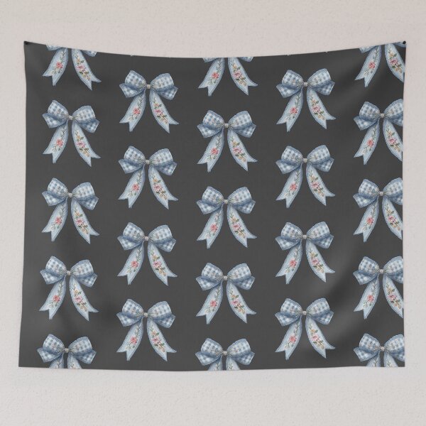 Item preview, Blue bow with pink flowers designed and sold by MendaciousMina.
