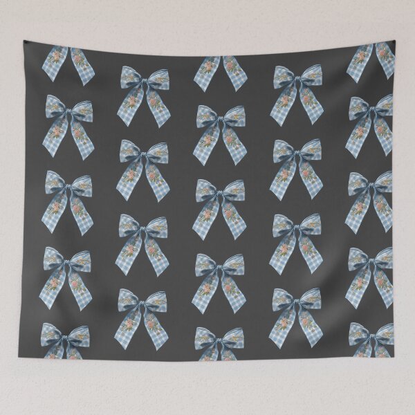 Item preview, Blue bow with pink flowers designed and sold by MendaciousMina.