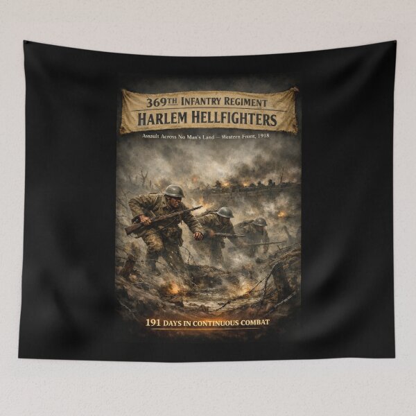 Item preview, 369th Infantry Regiment - Assault across No Man's Land - WWI - Poster designed and sold by Military Insignia Products.