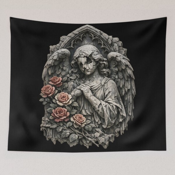 Item preview, Weeping Stone Angel With Roses designed and sold by Mouraludia.