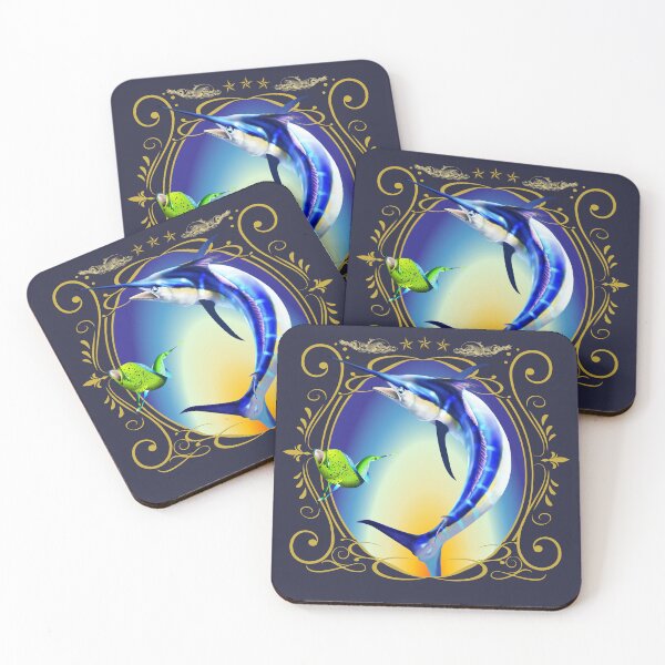 Item preview,  Blue Marlin & Mahi Mahi – Offshore Sportfishing Shield Design designed and sold by Color4Nature.