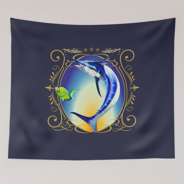 Item preview,  Blue Marlin & Mahi Mahi – Offshore Sportfishing Shield Design designed and sold by Color4Nature.