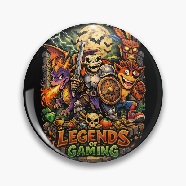 Item preview, Retro Gaming Legends – Spyro, Sir Daniel Fortesque & Crash Bandicoot Epic Gamer Design designed and sold by DogLord.