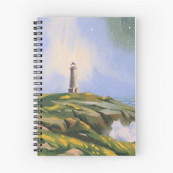 Item preview, Pintura nocturna del acantilado del faro iluminado por las estrellas designed and sold by damipstore.