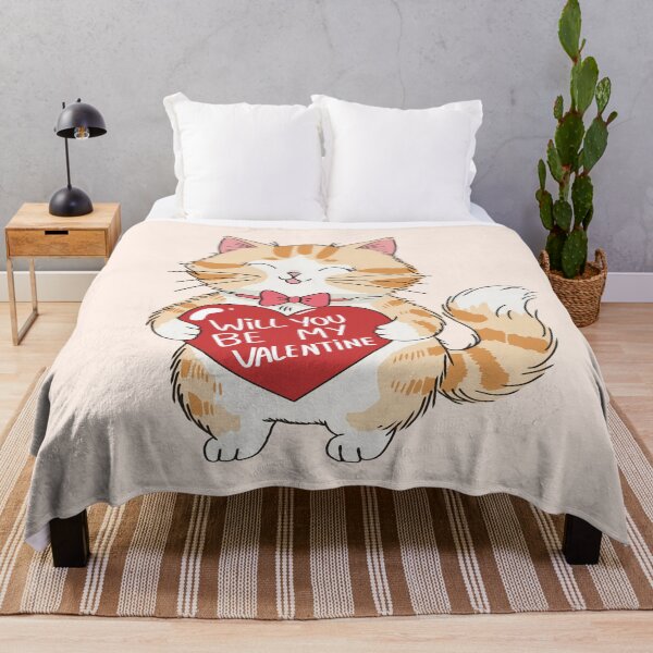 Item preview, Cute orange cat ¿Will you be my Valentine? designed and sold by ZuriRetroPrints.