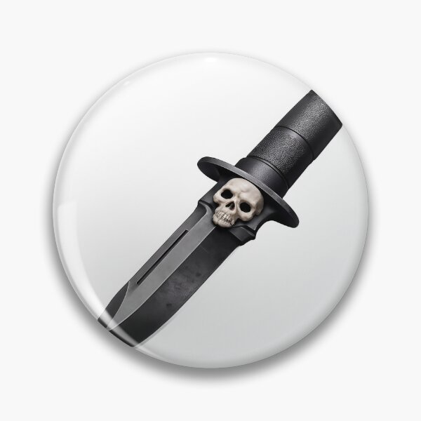 Item preview, Black tactical knife with skull design on handle designed and sold by Creative88Art.
