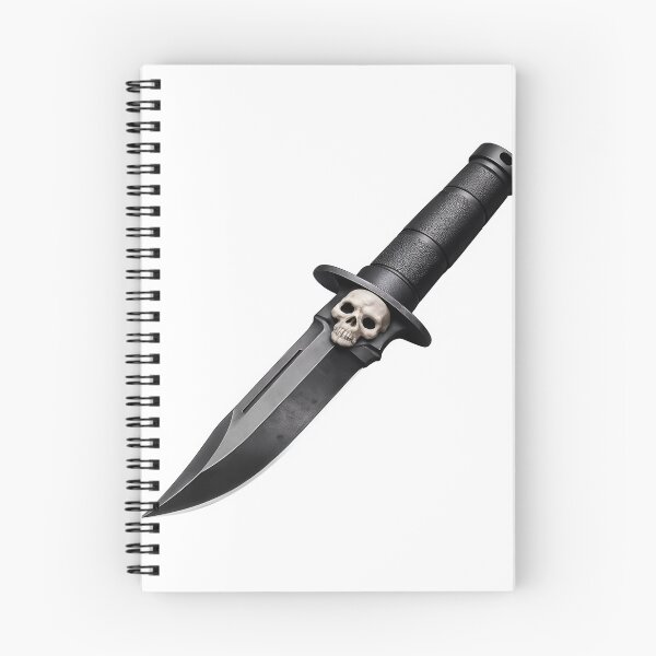 Item preview, Black tactical knife with skull design on handle designed and sold by Creative88Art.