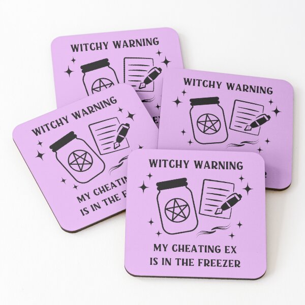 Item preview, Witchy Warning Cheating Ex is in the Freezer Cheeky Witch®  designed and sold by cheekywitch.