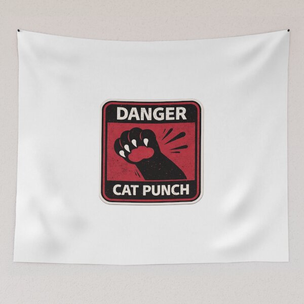 Item preview, Cat Punch Warning Sticker  designed and sold by j7boy.