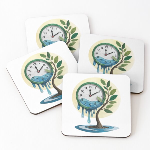 Item preview, Melting clock and tree in water symbolizing climate change designed and sold by Creative88Art.