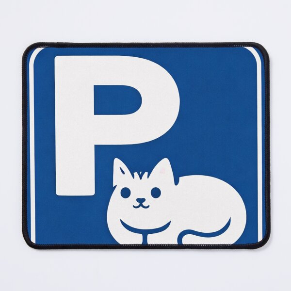 Item preview, Funny Cat Parking Sign Sticker – Playful Kitty P Sign designed and sold by j7boy.