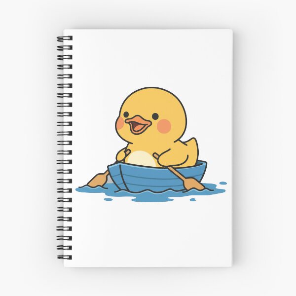 Item preview, Cute Duck Rowing – Adorable Kawaii Boat Illustration designed and sold by GreenArtMA.