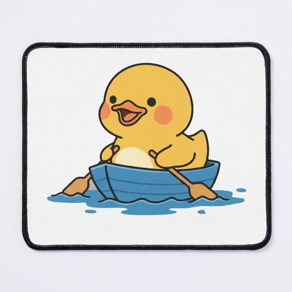 Item preview, Cute Duck Rowing – Adorable Kawaii Boat Illustration designed and sold by GreenArtMA.