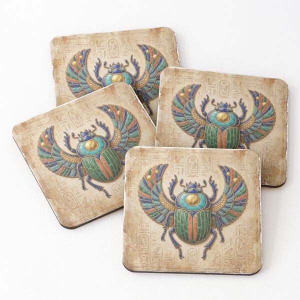 Item preview, Sacred Scarab of Rebirth – Ancient Egyptian Winged Beetle Art designed and sold by AnalajiaDesigns.