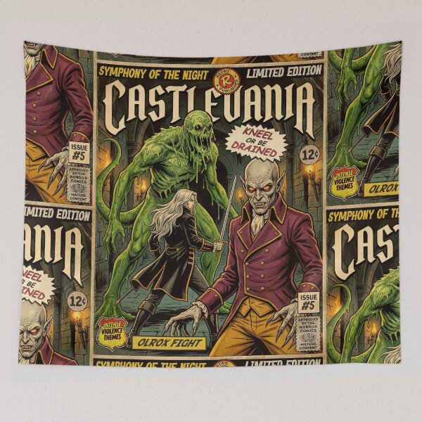Item preview, Castlevania Olrox Fight Vintage Comic Cover Art designed and sold by Back2Collage.