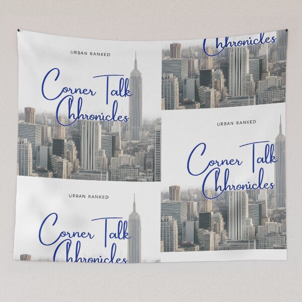 Item preview, Corner Talk Chronicles - New York Skyline Blue Script designed and sold by Raised Different.