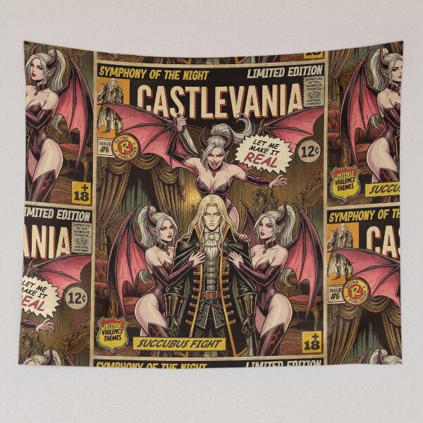 Item preview, Castlevania Succubus Fight Vintage Comic Cover Art designed and sold by Back2Collage.