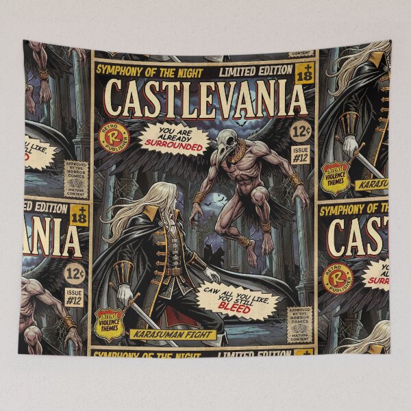 Item preview, Castlevania Karasuman Fight Vintage Comic Cover Art designed and sold by Back2Collage.