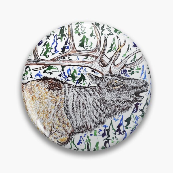 Item preview, Elk in Alpine designed and sold by Liz HL Art Shop.