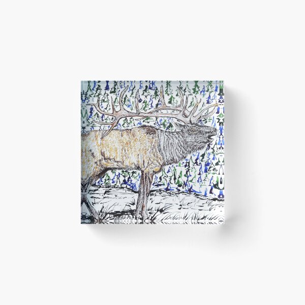 Item preview, Elk in Alpine designed and sold by Liz HL Art Shop.