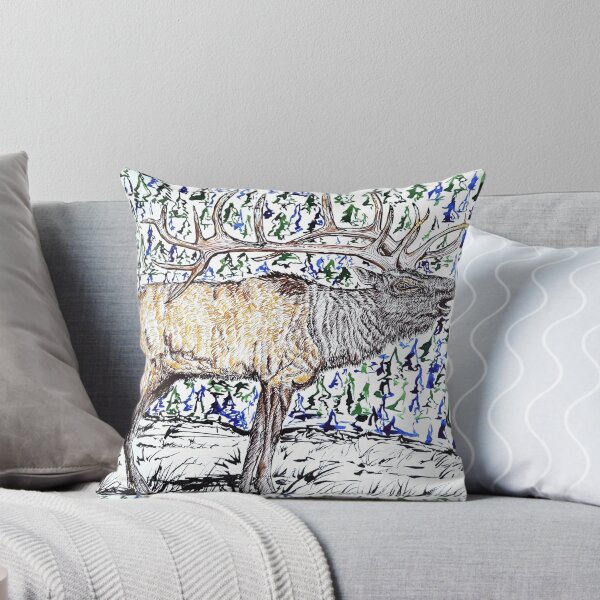 Item preview, Elk in Alpine designed and sold by Liz HL Art Shop.