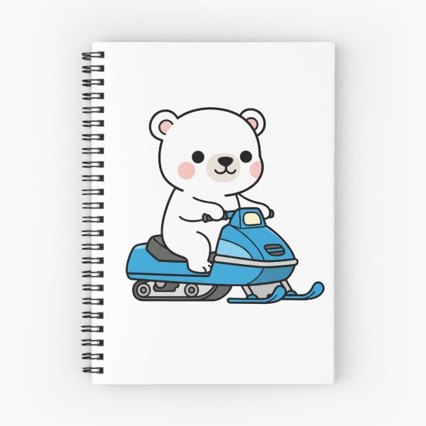 Item preview, Cute Polar Bear Riding Snowmobile – Adorable Winter Kawaii Illustration designed and sold by GreenArtMA.