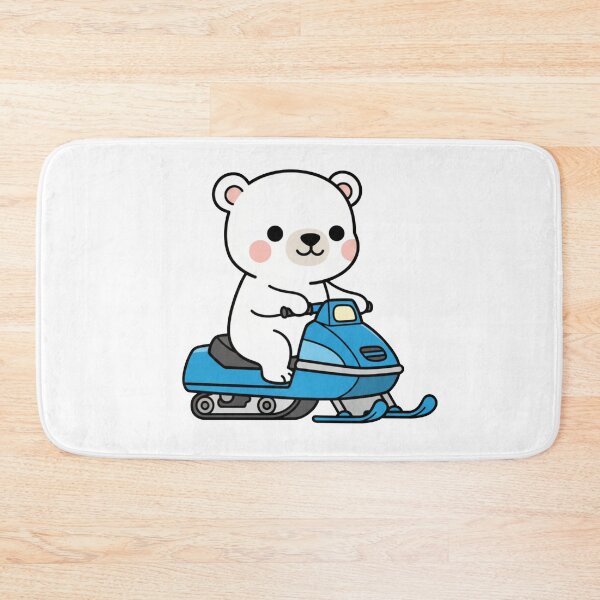 Item preview, Cute Polar Bear Riding Snowmobile – Adorable Winter Kawaii Illustration designed and sold by GreenArtMA.