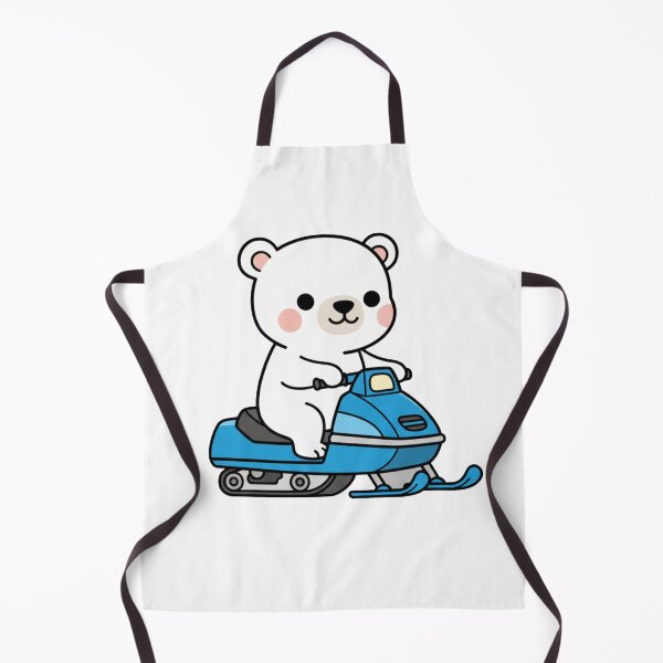 Item preview, Cute Polar Bear Riding Snowmobile – Adorable Winter Kawaii Illustration designed and sold by GreenArtMA.