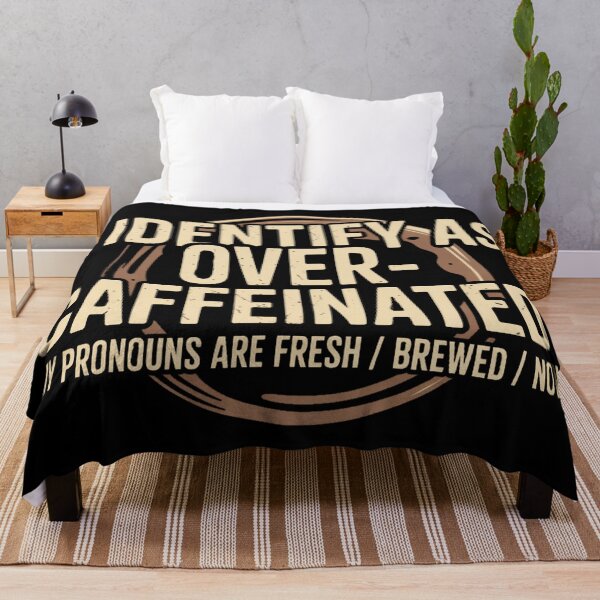 Item preview, Funny Coffee Shirt – I Identify As Over Caffeinated – Barista Humor Tee designed and sold by Random Designs.
