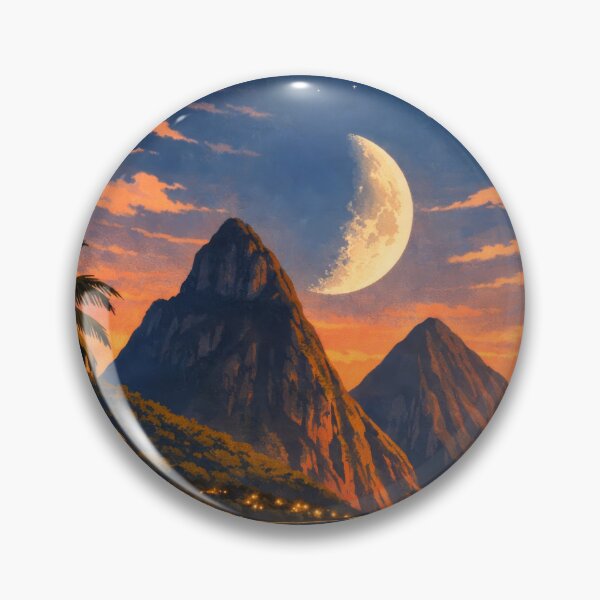 Item preview, Crescent Moon Over The Pitons Saint Lucia Beach designed and sold by scicilysimonee.