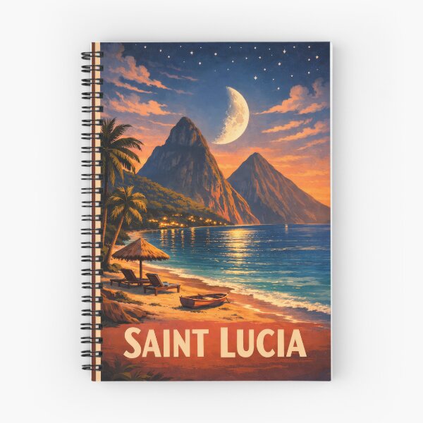 Item preview, Crescent Moon Over The Pitons Saint Lucia Beach designed and sold by scicilysimonee.