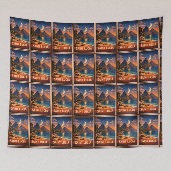 Item preview, Crescent Moon Over The Pitons Saint Lucia Beach designed and sold by scicilysimonee.