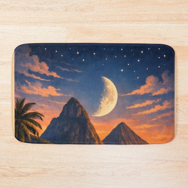 Item preview, Crescent Moon Over The Pitons Saint Lucia Beach designed and sold by scicilysimonee.