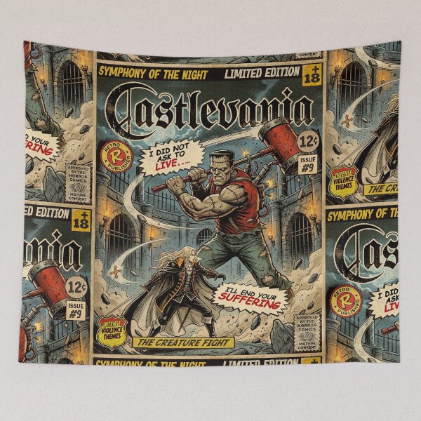 Item preview, Castlevania The Creature Fight Vintage Comic Cover Art designed and sold by Back2Collage.