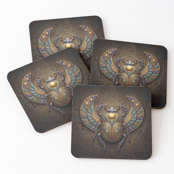 Item preview, Golden Winged Scarab – Ancient Egyptian Symbol of Power and Rebirth designed and sold by AnalajiaDesigns.