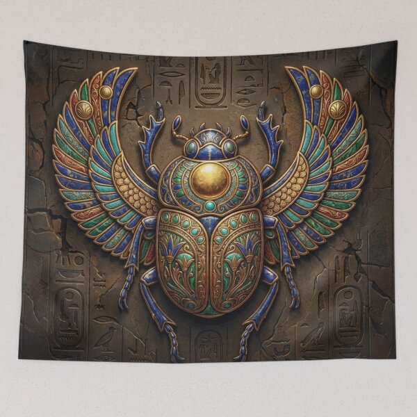 Item preview, Golden Winged Scarab – Ancient Egyptian Symbol of Power and Rebirth designed and sold by AnalajiaDesigns.