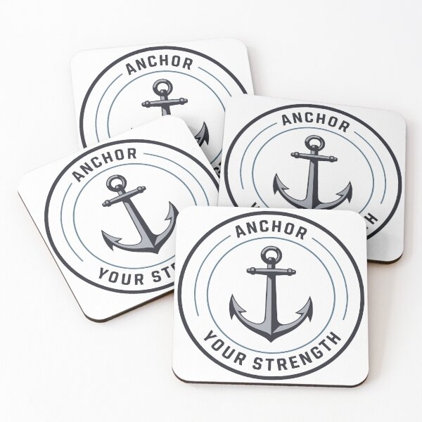 Item preview, Anchor Your Strength Motivational Fitness Emblem Design designed and sold by FunFitLife Studio.