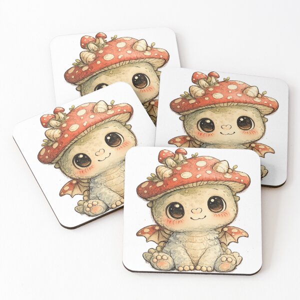 Item preview, Cute Little Cottagecore Mushroom Baby Dragon designed and sold by Melissa Conner.