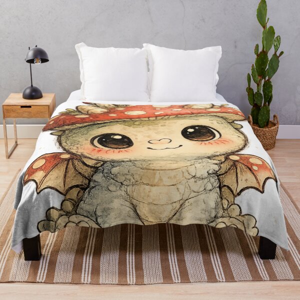 Item preview, Cute Little Cottagecore Mushroom Baby Dragon designed and sold by Melissa Conner.
