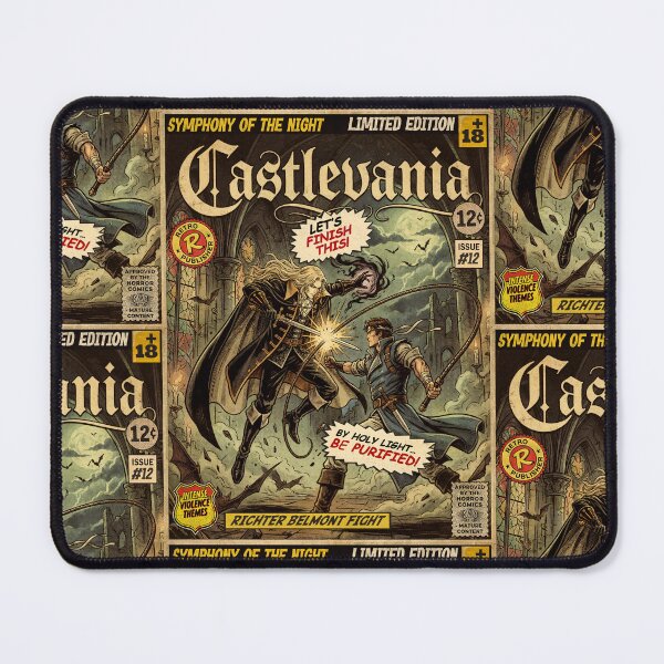 Item preview, Castlevania Richter Belmont Fight Vintage Comic Cover Art designed and sold by Back2Collage.